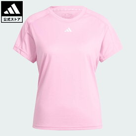 【50％OFFクーポン対象 1/9 0:00～1/16 23:59】 【公式】アディダス adidas 返品可 ジム・トレーニング AEROREADY トレイン エッセンシャルズ ミニマル ロゴ クルーネック半袖Tシャツ パフォーマンス レディース ウェア・服 Tシャツ ピンク IS3957 半袖