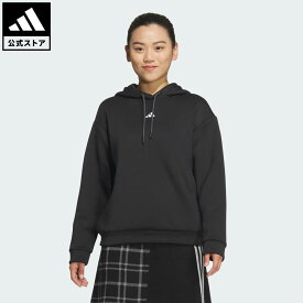 【公式】アディダス adidas 返品可 ゴルフ ダンボールニット ビッグロゴ フーディー パフォーマンス レディース ウェア・服 パーカー（フーディー） 黒 ブラック IY3734