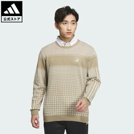 【公式】アディダス adidas 返品可 ゴルフ 【ゴルフ】PRIMEKNIT ハウンドトゥース セーター パフォーマンス メンズ ウェア・服 スウェット（トレーナー） ベージュ IM7299