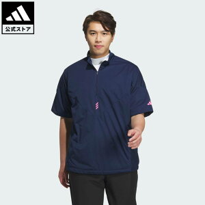 【公式】アディダス adidas 返品可 ゴルフ 【ゴルフ】コードカオス ハーフジップ半袖ウィンド パフォーマンス メンズ ウェア・服 ジャケット 青 ブルー JJ0231