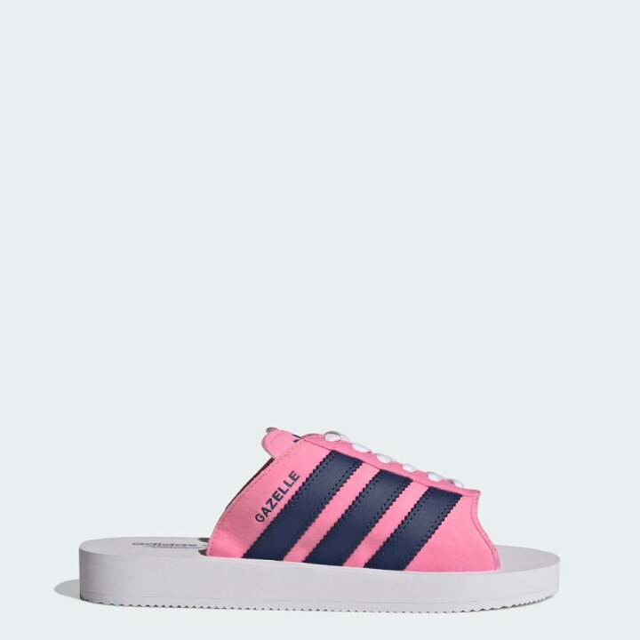 Adidas ガゼル ガゼルビーチスライド リボン Gazelle beach slides ガゼルビーチサンダル リボン Amazon アディダス オリジナルス ガゼル ビーチスライド Originals GAZELLE BEACH SLIDES グリーン フットウェアホワイト フットウェアホワイト JQ7426 24 5cm 日本国内正規
