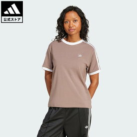 【20％OFFクーポン対象 08/04 20:00～08/11 01:59】 【公式】アディダス adidas 返品可 ライフスタイル スリーストライプスTシャツ オリジナルス レディース ウェア・服 Tシャツ ブラウン JD4570 半袖 夏