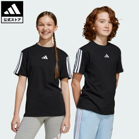 【ポイント15倍 07/15 00:00～23:59】【公式】アディダス adidas 返品可 ライフスタイル エッセンシャルズ 半袖Tシャツ キッズ スポーツウェア キッズ／子供用 ウェア・服 Tシャツ 黒 ブラック JD6487 半袖 親子コーデ 夏【PT】