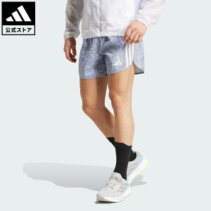 【公式】アディダス adidas 返品可 ランニング オウン ザ ラン スリーストライプス ショーツ パフォーマンス メンズ ウェア・服 ショートパンツ・短パン グレー JD7769 ランニングウェア