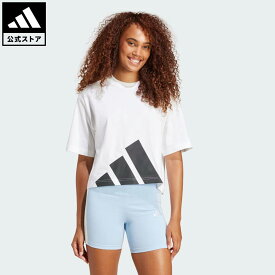 【ポイント10倍 07/15 00:00～23:59】【公式】アディダス adidas 返品可 ライフスタイル エッセンシャルズ ビッグロゴTシャツ スポーツウェア レディース ウェア・服 Tシャツ 白 ホワイト JG8737 半袖【PT】