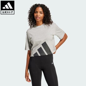 【ポイント10倍 07/15 00:00～23:59】【公式】アディダス adidas 返品可 ライフスタイル エッセンシャルズ ビッグロゴTシャツ スポーツウェア レディース ウェア・服 Tシャツ グレー JG8738 半袖 夏【PT】