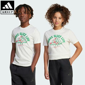 【20%OFFクーポン対象 07/19 00:00～07/26 23:59】 【公式】アディダス adidas 返品可 ライフスタイル ラウンジ ピザグラフィック 半袖Tシャツ キッズ スポーツウェア キッズ／子供用 ウェア・服 Tシャツ 白 ホワイト JI6678 半袖