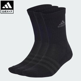 【50％OFFクーポン対象 12/13 00:00～12/15 23:59】 【公式】アディダス adidas 返品可 ライフスタイル クッション クルーソックス 3足組 パフォーマンス ユニセックス アクセサリー ソックス・靴下 黒 ブラック IA3950