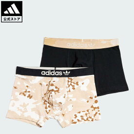 【公式】アディダス adidas 返品可 ライフスタイル コンフォートフレックス コットン プリントトランクス 2枚組 オリジナルス メンズ ウェア・服 アンダーウェア 黒 ブラック JJ6435