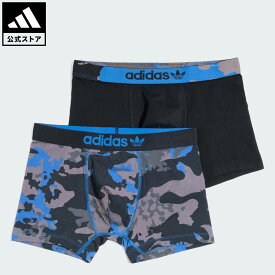【公式】アディダス adidas 返品可 ライフスタイル コンフォートフレックス コットン プリントトランクス 2枚組 オリジナルス メンズ ウェア・服 アンダーウェア 黒 ブラック JJ6436
