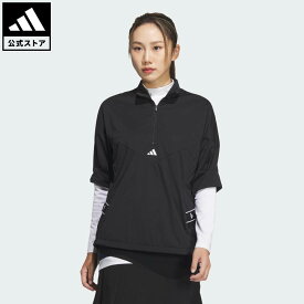 【ポイント15倍 8/4 15:00～8/11 23:59】 【公式】アディダス adidas 返品可 ゴルフ 【ゴルフ】WIND. RDY ハーフジップ半袖ウインド パフォーマンス レディース ウェア・服 ジャケット 黒 ブラック IM7218 【PT】