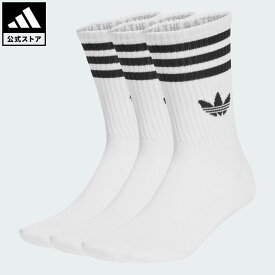 【ポイント15倍 8/1 0:00～23:59】 【公式】アディダス adidas 返品可 ライフスタイル スリーストライプス クルーソックス 3足組 オリジナルス ユニセックス アクセサリー ソックス・靴下 白 ホワイト JV7401 【PT】