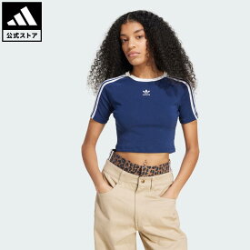 【公式】アディダス adidas 返品可 ライフスタイル スリーストライプス 半袖ベビーTシャツ オリジナルス レディース ウェア・服 Tシャツ 青 ブルー JY4859