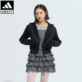 【ポイント20倍 12/13 00:00～12/15 23:59】 【公式】アディダス adidas 返品可 ライフスタイル アディカラー ベロア トラックトップ オリジナルス レディース ウェア・服 ジャージ 黒 ブラック JY2592 【PT】