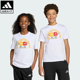 【公式】アディダス adidas 返品可 ライフスタイル フードグラフィック半袖Tシャツ キッズ スポーツウェア キッズ／子供用 ウェア・服 Tシャツ 白 ホワイト JV5248