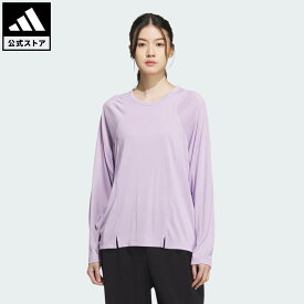【公式】アディダス adidas 返品可 ライフスタイル ラックスフロー ルーズフィット 長袖Tシャツ スポーツウェア レディース ウェア・服 Tシャツ 紫 パープル KA0904