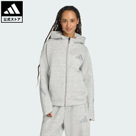 【公式】アディダス adidas 返品可 ライフスタイル Z.N.E.プレミアム フルジップ パーカー スポーツウェア レディース ウェア・服 パーカー（フーディー） グレー JV7146