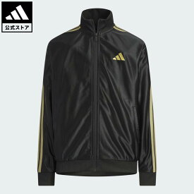 【ポイント20倍06/13 00:00～06/18 23:59】 【公式】アディダス adidas 返品可 ライフスタイル STADIUM GOLD ルーズフィット トリコット ウォームアップ ジャケット キッズ スポーツウェア キッズ／子供用 ウェア・服 ジャージ 黒 ブラック JZ3521 【PT】