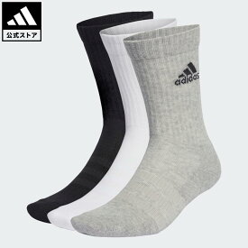 【50％OFFクーポン対象 12/13 00:00～12/15 23:59】 【公式】アディダス adidas 返品可 ライフスタイル クッション クルーソックス 3足組 パフォーマンス ユニセックス アクセサリー ソックス・靴下 グレー IA3951