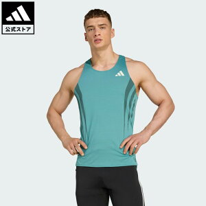 【公式】アディダス adidas 返品可 ランニング Adizero アーカイブ ランニングシングレット パフォーマンス メンズ ウェア・服 Tシャツ 青 ブルー JV9307