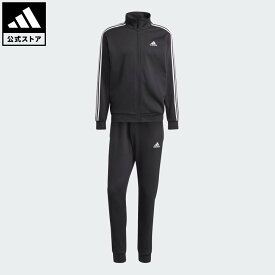 【公式】アディダス adidas 返品可 ライフスタイル ベーシック スリーストライプス フリース トラックスーツ スポーツウェア メンズ ウェア・服 ジャージ 黒 ブラック IJ6067 上下