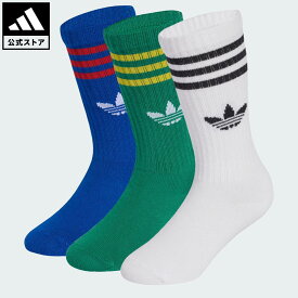 【ポイント20倍 08/04 20:00～08/11 01:59】 【公式】アディダス adidas 返品可 ライフスタイル クルーソックス 3足組 オリジナルス キッズ／子供用 アクセサリー ソックス・靴下 青 ブルー KE4616 【PTU】