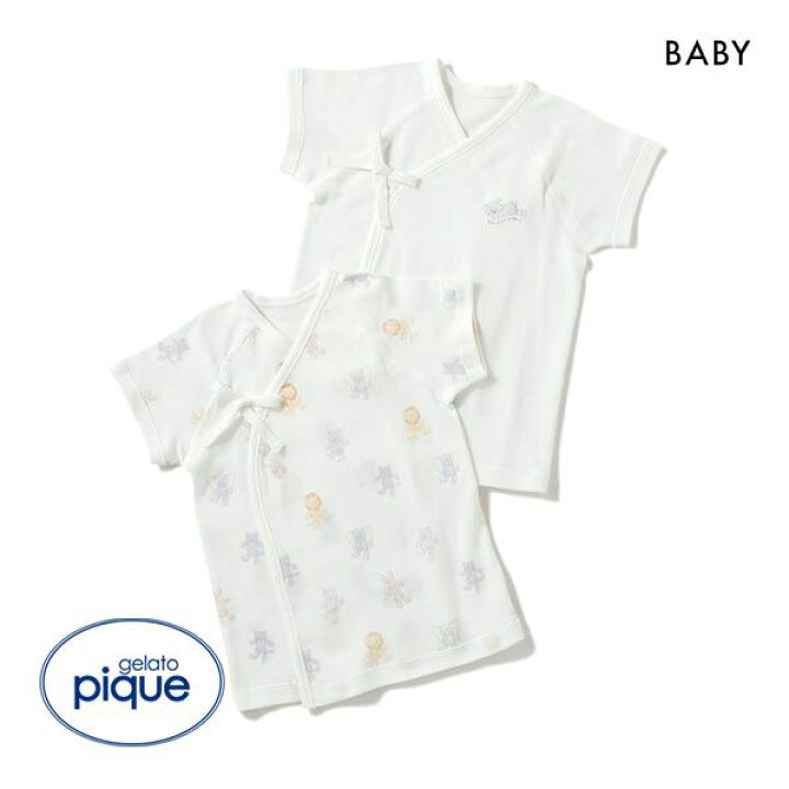 楽天市場 お買い物マラソン 10 Off ジェラートピケ キッズアンドベイビー Gelato Pique Kids Baby 新生児 ぬいぐるみモチーフ短肌着 ジェラピケ Adieu Shirohato Adieu