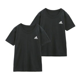 【メール便(30)】 アディダス adidas 2P クルーネック Tシャツ 2枚組 インナー ロゴ キッズ ジュニア 男の子 全2色 140-170