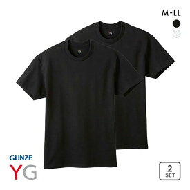 20％OFF グンゼ GUNZE ワイジー YG コットン100% クルーネック Tシャツ 2枚組 メンズ インナー 天竺 ADIEU 全2色 M-LL