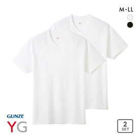 20％OFF グンゼ GUNZE ワイジー YG コットン100% Vネック Tシャツ 2枚組 メンズ インナー 天竺 半袖 ADIEU 全2色 M-LL