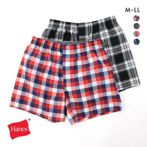 15％OFF ヘインズ Hanes 2P ウーブントランクス 2枚組 メンズ アンダーウェア 抗菌防臭 HM8ET701 ADIEU 全4色 M-LL パンツ ショーツ 下着 大きいサイズ