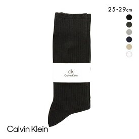 【メール便(10)】 カルバンクライン CalvinKlein ワンポイントリブソックス 2542100 ロング丈 日本製 綿混 毛混 紳士靴下 メンズソックス ビジネス カジュアル ADIEU 全6色 25-27cm-27-29cm