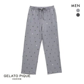 ジェラートピケ オム GELATO PIQUE メンズ 【HOMME】インレイロゴロングパンツ ジェラピケ パジャマ ルームウェア ADIEU 全2色 M-L