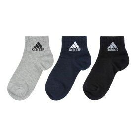 アディダス adidas キッズ ジュニア ショート丈 ソックス 3足組 ワンポイントロゴ スクールカラー 定番 19-21cm 21-23cm 23-25cm ADIEU 全3色 19-21cm-23-25cm