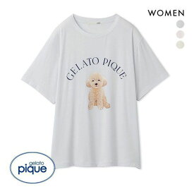 ジェラートピケ gelato pique レディース DOG柄ワンポイントTシャツ ジェラピケ パジャマ ルームウェア ADIEU 全3色