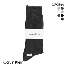 【メール便(15)】 カルバンクライン CalvinKlein ワンポイントリブソックス 2542105 ロング丈 綿混 毛混 紳士靴下 メンズソックス ビジネス カジュアル ADIEU 全7色 25-27cm-27-29cm