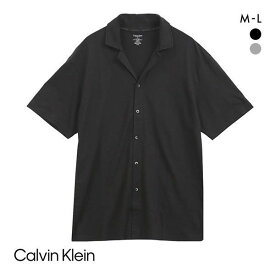 カルバン・クライン Calvin Klein KNIT TENCEL COOLING S/S BUTTON DOWN ラウンジシャツ メンズ ADIEU 全2色 M(日本M-L)-L(日本XL)