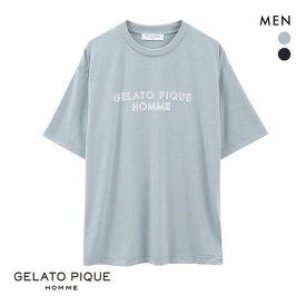 ジェラートピケ オム GELATO PIQUE メンズ 【HOMME】ワンポイントロゴTシャツ ジェラピケ パジャマ ルームウェア ADIEU 全2色 M-L