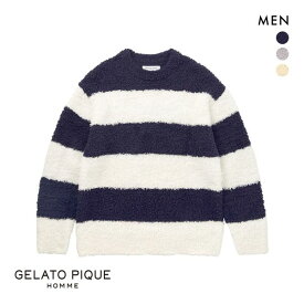 30％OFF ジェラートピケ オム メンズ ジェラート2ボーダープルオーバー ジェラピケ パジャマ ルームウェア gelato pique HOMME ADIEU 全3色 M-L