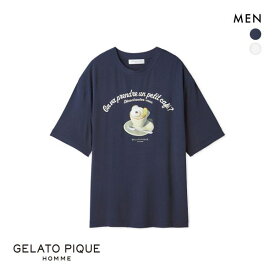 20％OFF ジェラートピケ オム メンズ レーヨンカプチーノベアワンポイントTシャツ ジェラピケ パジャマ ルームウェア gelato pique HOMME ADIEU 全2色 M-L