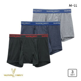バレンチノクリスティ ボクサーブリーフ 3枚セット メンズ 綿混 前あき 大きいサイズ VALENTINO CHRISTY ADIEU M-LL