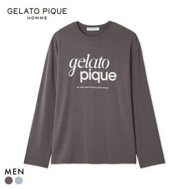 ジェラートピケ オム メンズ ロゴワンポイントプリントロンT ジェラピケ パジャマ ルームウェア gelato pique HOMME ADIEU 全2色 M-L