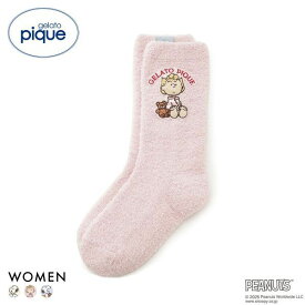 ジェラートピケ レディース PEANUTS オリジナルアートソックス ジェラピケ パジャマ ルームウェア スヌーピー gelato pique ADIEU 全3色