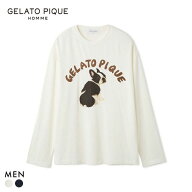 ジェラートピケ オム メンズ DOGワンポイントプリントロンT ジェラピケ パジャマ ルームウェア gelato pi…