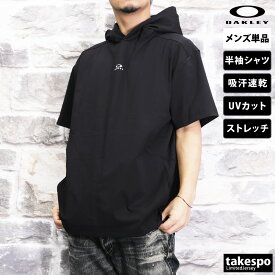 新作 オークリー Tシャツ 上 メンズ OAKLEY 半袖 パーカー UVカット 吸汗 速乾 ストレッチ パーカー FOA406293| 大きいサイズ 有 プラクティスシャツ プラシャツ スポーツウェア トレーニングウェア 速乾