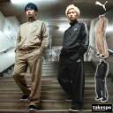 プーマ ジャージ 上下 メンズ セットアップ ブランド ジャージ上下 CORE HERITAGE コアヘリテージ PUMA 680697 モノグラム 総柄 ワイドパンツ サイドライン SALE セール 上下セット 大きいサイズ 有 スポーツウェア トレーニングウェア スポーツ おしゃれ あす楽