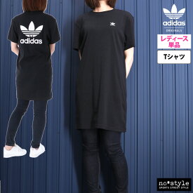 新作 アディダス オリジナルス Tシャツ 上 レディース adidas originals バックプリント付き 半袖 トレフォイル ワンピース KMZ61| かわいい 大きいサイズ 有 トップス ウォーキング ウェア スポーツウェア トレーニングウェア