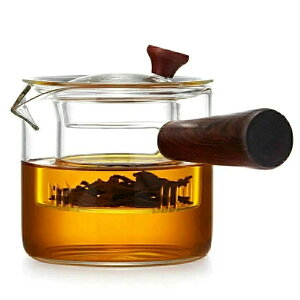 ガラスケトル 直火 食品級材質 耐熱ガラスポット 木製ハンドル お茶ポット ティーポット 耐熱ガラス 直火電気ケトル対応 ホウケイ酸ガラス ピッチャーポカロティー 急須 透明 ポット 直火