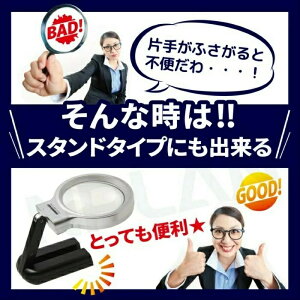 ルーペ 携帯 スタンドルーペ 折りたたみ式 手持ち 拡大鏡 LED ライト付き 超軽量 3倍 一体化 スタイリッシュ 旅行 出張 手芸 地図 読書 新聞 拡大鏡 虫眼鏡 天眼鏡 敬老の日 プレゼント 贈り物
