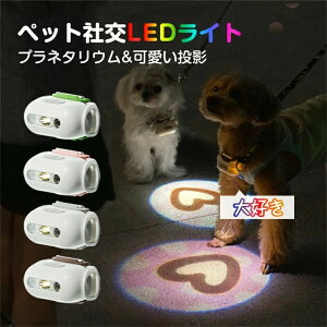 犬猫用 散歩ライト ペット LED ペット社交LEDライト ペット首輪に取り付け プラネタリウム 可愛い投影 ペンダントライト 充電式